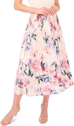 Ted Baker Aria Floral Pleated Skirt in Vanilla Ice at Nordstrom, Size 10