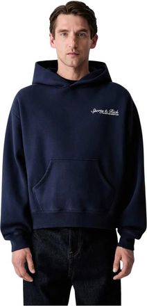Sporty & Rich Syracuse Geborduurde Hoodie - Heren - Hoodies - Blauw - L - Katoen - Hoodies & sweatvesten