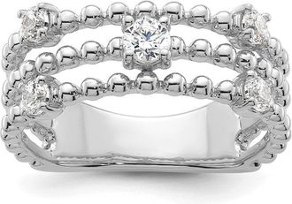 Diamond2Deal 14k Gold Lab Grown Diamond Wedding Band Ring 0.37Ct Clarity- VS Color- D-E