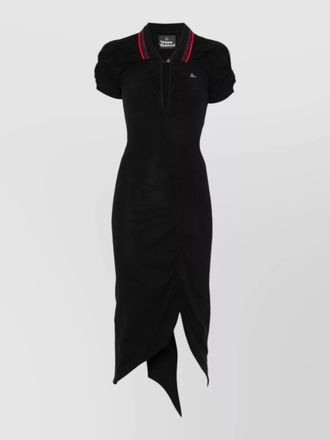 Vivienne Westwood ruched polo dress asymmetric hem keyhole