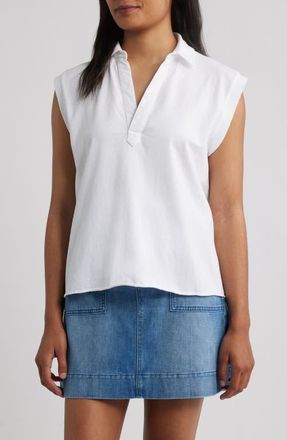 Frank & Eileen Popover Collar Top in White at Nordstrom, Size X-Large