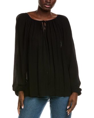 Michael Kors Crepon Tie Blouse