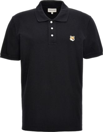 Maison Kitsuné Fox Head Polo Nero-Uomo