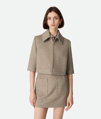 Bottega Veneta Giacca Crop In Lana E Cashmere - Bottega Veneta