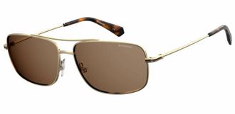 Polaroid Mens Pld 6107/s/x Rectangular Sunglasses In Gold/ Bronze
