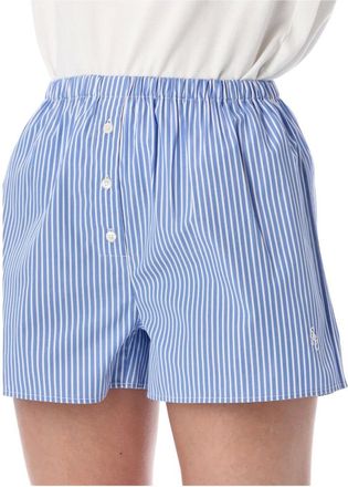Sporty & Rich Korte Broeken, Dames, Blauw, S, Katoen, Poplin Short