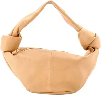 Bottega Veneta Beige Leather Double Knot Hobo Mini (Authentic Pre-Loved)