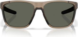 Costa Ferg 62mm Polarized Pillow Sunglasses in Matte Brown Smoke /Gray 580G at Nordstrom