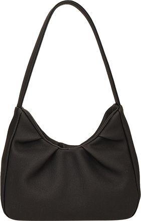 Generic Women PU Pleated Underarm Bag Shoulder Bag Handbag for Work Travel (Black)