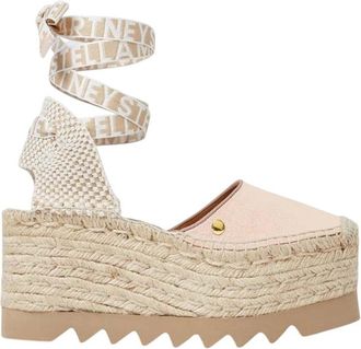 Stella McCartney Beige Logo-Print Wedges