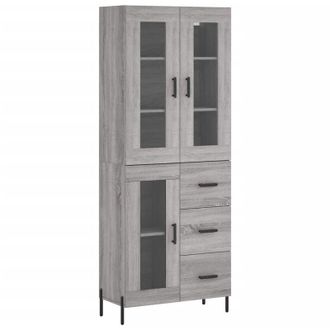 vidaXL Vidaxl - Aparador Alto Madera Contrachapada Gris Sonoma 69,5x34x180 Cm