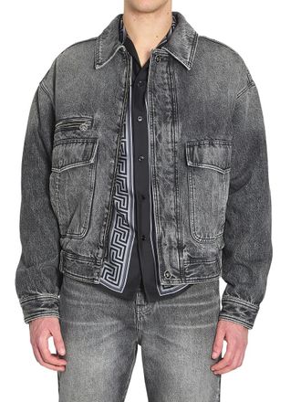 Versace Grey Relaxed Denim Jacket