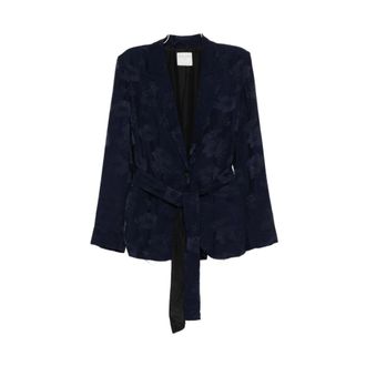 Forte_Forte Blazers, female, Blue, Size: M Jacquard Bouquet Jacket
