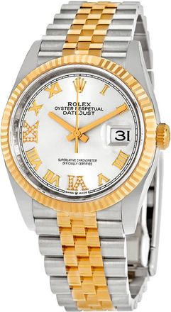 Rolex Datejust 36 Silver Diamond Dial Mens Stainless Steel and 18kt Yellow Gold Rolex Jubilee Watch 126233SRDJ