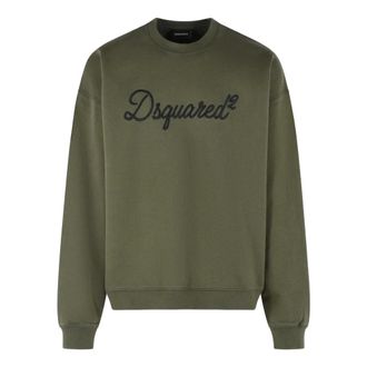 Dsquared2 Sweatshirts, male, Green, Size: L D2 Signature Crewneck Sweatshirt