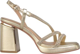 Alma En Pena Metallic Strappy Sandal - Dames - Sandalen met hakken - Geel - 35 EU - Leer - Schoenen