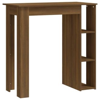 Berkfield Home Bar Table with Shelf Brown Oak 102x50x103.5 cm Engineered Wood