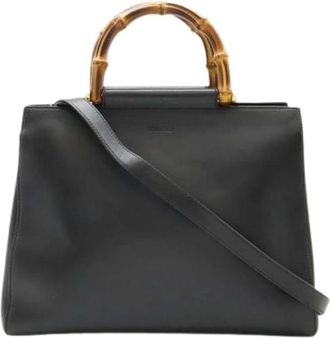 Gucci Pre-owned Handbags, female, Black, Size: ONE SIZE Pre-owned Vintage Leather Handbag