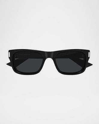 Saint Laurent Men & apos;s SL 83-001 Acetate Rectangle Sunglasses