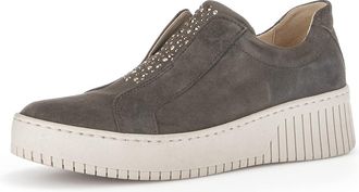 Gabor Women Trainers, Ladies Low-Tops,Removable Insole,Low Shoe,Street Shoes,Leisure,Sporty,Grey (Soil) / 19,41 EU / 7.5 UK