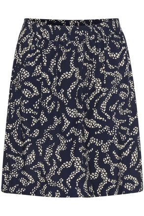 Kaffe Womens Shorts High-Waisted Elastic Waistband Wide Legs Relaxed Fit, Midnight Navy Lace Print, 16