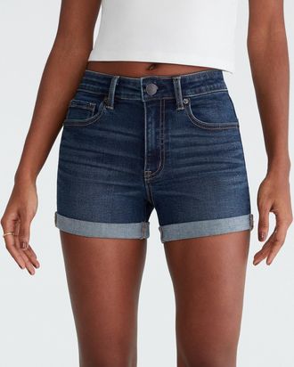 A&eacute;ropostale Premium Seriously Stretchy High-Rise Denim Midi Shorts