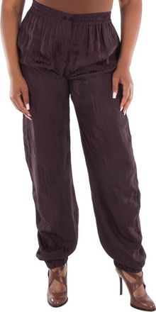 The Attico Ladies Brown Jagger Monogrammed Long Pants, Brand Size 38 (US Size 4)