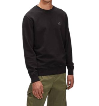 C.P. Company Logo Crew Neck Sweatshirt In Black