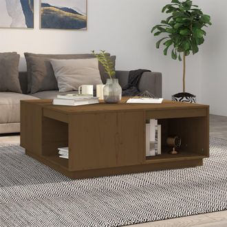 vidaXL Mesa De Centro Madera Maciza Pino Marr&oacute;n Miel 100x101x40,5 Cm Vidaxl