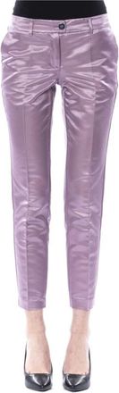 Byblos Cropped Trousers, female, Purple, Size: M Stylish Pants with Custom Button