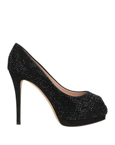 Escarpins Giuseppe Zanotti à Talon Aiguille - Noir Verni Avec Aile Métallique - Taille 37