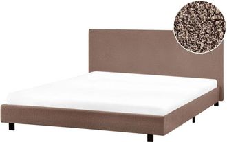 Beliani Waterbed Boucle ALBI 180 x 200 cm (EU Super King) Brown