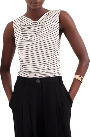 Mint Velvet Stripe Cowl Neck Top in Ivory at Nordstrom, Size X-Large