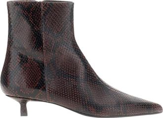 Aeyde Heeled Boots - Dames - Laarzen met Hak - Bruin - 40 EU - Leer - Schoenen