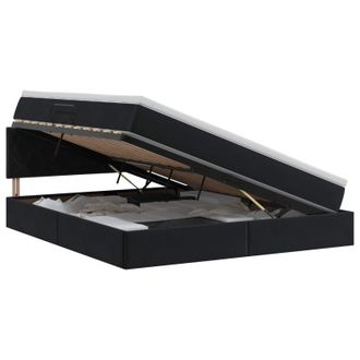 vidaXL Cama Con Almacenamiento Negro 160 X 200 Cm Terciopelo Vidaxl