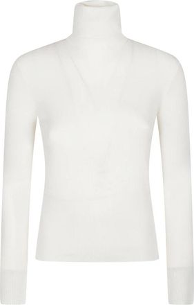 P.A.R.O.S.H. Lange coltrui met lange mouwen - Dames - Coltruien - Wit - S - Truien & Vesten