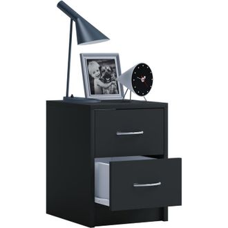ebuy24 Vcm Armadio notturno Tavolino Comodino Dimensioni circa 40 x l. 35 x p. 35 cm - Boxal Mini (Nero)