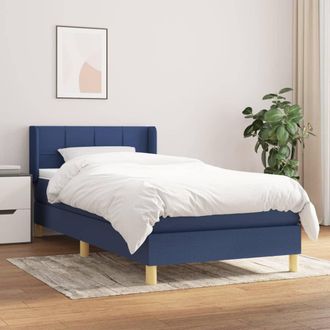 vidaXL Vidaxl - Cama Box Spring Con Colch&oacute;n Tela Azul 100x200 Cm