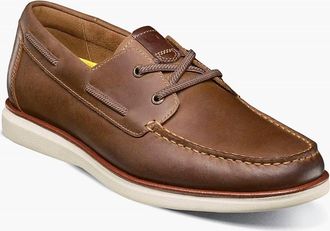 Florsheim Mens Elastic Lace Moc Toe Boat Shoes In Crazy Horse