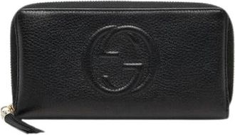 Gucci Pre-owned Wallets, female, Blue, Size: ONE SIZE Pre-owned Soho Interlocking G Leather Long Wallet