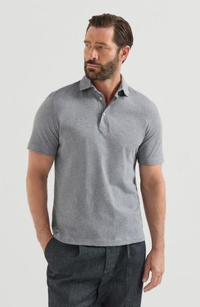 Brunello Cucinelli Cotton jersey polo with shirt-style collar in Medium Grey at Nordstrom, Size Xxx-Large