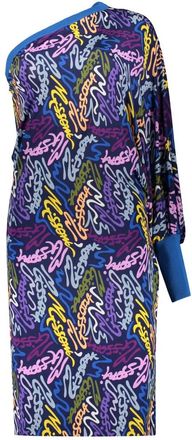 M Missoni One Shoulder Jurk met Contrasterende Inzetstukken - Dames - Feestkleedjes - Veelkleurig - M - Kleedjes
