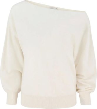 Kinross Cashmere Maglione con spalle scoperte e maniche dolman - Toni neutri