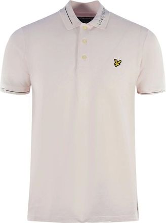 Lyle & Scott Mens Lyle & Scott Branded Collar Stonewash Pink Polo Shirt - Tan - Size: 34