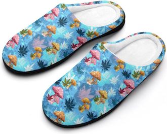 Generic Mushrooms Weed Leaf Womens Slippers Winter Warm House Shoes Indoor Outdoor Hotel Slipper