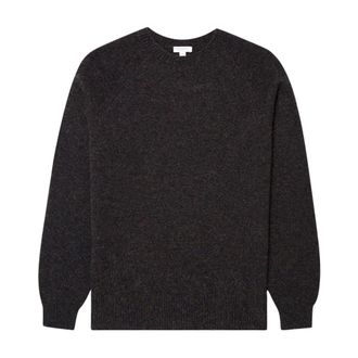 Sunspel Jersey de cuello redondo de lana de cordero - Knitwear - Hombre - Marr&oacute;n - L