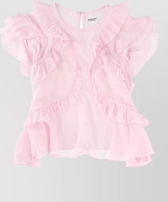 Isabel Marant layered ruffled sheer detail top