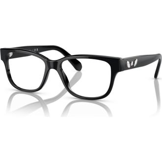 Swarovski 54mm Rectangle optical glasses in Black at Nordstrom