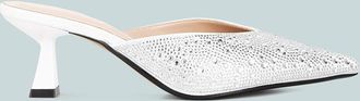London Rag aldora rhinestones embellished satin mules