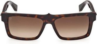 Christian Louboutin 57mm Square Sunglasses in Classic Havana /Bronze at Nordstrom